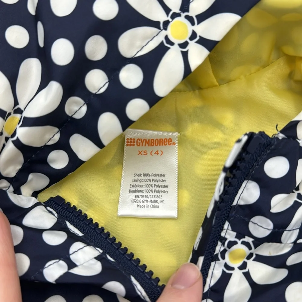 Gymboree Navy Blue White and Yellow Windbreaker Jacket Size XS (4)